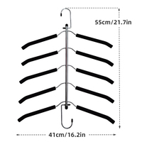 Cintre en métal durable à 5 niveaux Rembourrage en mousse antidérapant Épaule fonctionnelle pour chemises-Gain de place pour balcon de salle de bain