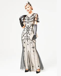 Vente en gros de costumes pour femmes de style années 1920, robe à franges en sequins rouges, style Art Déco, tenue de scène pour la <span class=keywords><strong>danse</strong></span> Gatsby, multicolores - Product Image 6