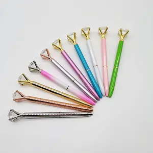 Big Diamond Top Multi Colors Wedding Gift Crystal Metal Pen Logo Customized Diamond Pen