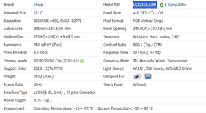 Panel TFT LQ121S1LG88 de 12.1 Pulgadas LVDS 20 Pines, Módulo de Pantalla IPS 800x600, Placa Controladora de Temperatura Amplia M121MNS1 R1 - Product Image 4
