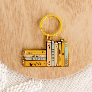Promotional School Student Gift Customized Gold Hard Enamel Key Chains High Quality Metal Keychain Pendant for Book Lovers