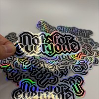 Autocollant de logo holographique laser arc-en-ciel en vinyle découpé sur mesure, imperméable, sécurisé, pour l'emballage et la promotion