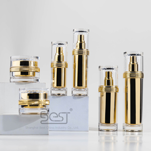 Cơ thể Lotion chai mỹ phẩm container Acrylic chăm sóc da bao bì chai và Jar vàng sang trọng chăm sóc da bao bì tùy chỉnh vật nuôi - Product Image 2