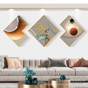 Géométrie abstraite lumière luxe image cristal porcelaine <span class=keywords><strong>peinture</strong></span> <span class=keywords><strong>triptyque</strong></span> mode mur Art décor à la maison <span class=keywords><strong>peinture</strong></span> - Product Image 5