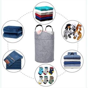 Cesto Pieghevole in Feltro per Biancheria Sporca, Contenitore Portatile per Camera da Letto e Bagno, Design a Borsa, per la Conservazione dei Rifiuti - Product Image 3