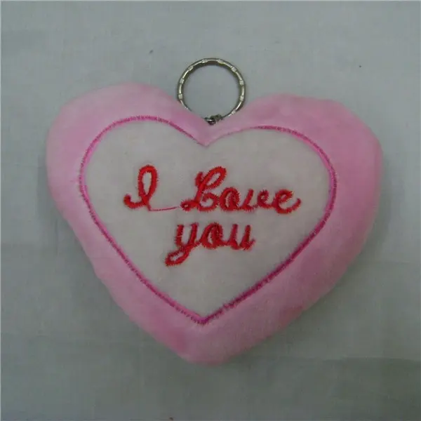 Popular promotional gifts plush model heart key ring custom Valentine's Day gift heart keychain ring for girlfriend