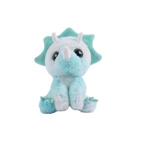 Babywolf Sparkle Eyes Plush Triceratops Mignon Dinosaure en Peluche à Longues Fourrures en Spandex - Product Image 1