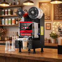 Machine à sceller les gobelets Baiwin à commande numérique, modèle 90, pour gobelets Boba, scelleuse de films pour contenants ronds en plastique, idéale pour les bars à jus