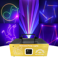 Projecteur laser disco RGB 3W, lumières de scène, DMX512, activé par la musique, effet de faisceau sonore, pour discothèque, spectacles en direct, animation 3D