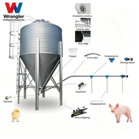 Silo à alimentation en acier galvanisé de 10 tonnes, volume de 15,5 m³, silo de stockage pour élevage de volailles, pour ligne d'alimentation automatique