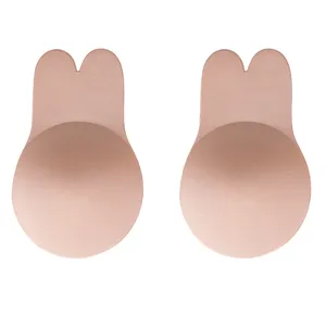 Nipple Bra Comfortable Bunny Ear Shape Silicone Bra Nipple Cover For Plus Size Pasties Nipple Cover Reusable Women