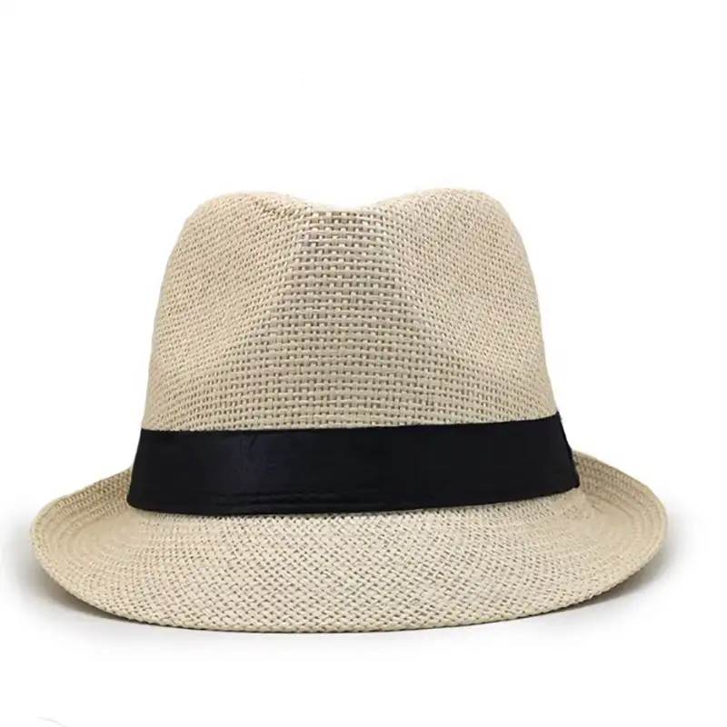 Sombrero de paja con cuerda para hombre y mujer, sombrero de paja colombiana de papel para playa y verano, 2021