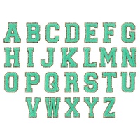 Patchs brodés en chenille thermocollants de 4,5 pouces, design original, lettres de l'alphabet pour vêtements, grandes appliques universitaires