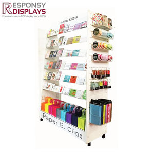 Gỗ và <span class=keywords><strong>Acrylic</strong></span> cây hình dạng Countertop hiển thị với sáu kệ cho cuốn sách và Tạp Chí triển lãm trong bán lẻ - Product Image 5