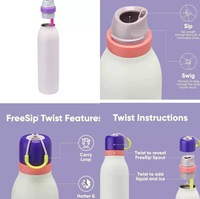 Botol Termos Vakum Minuman Portabel Anti Bocor Ramah Lingkungan Anti Selip Stainless Steel 530ML 18oz Baru dengan Tutup Pegangan 12-24 jam
