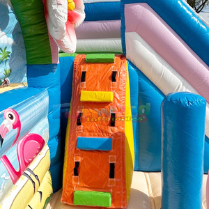 Castillo inflable comercial con tobogán, diseño de flamenco, para niños. - Product Image 4
