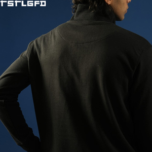 Cut And Sew Mock Neck Quarter Zip Sweatshirt Men Heavyweight Print <b>Jumper</b> Men'S Hoodies&Sweatshirts Clothing Manufacturers Bulk - Product Image 3