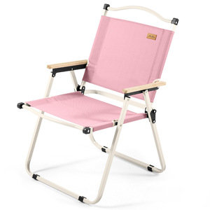 Beishanlang <b>Pink</b> Camping Chair Foldable Portable Outdoor Chair For Camping Carbon Steel <b>Frame</b> 76x52x54 Cm - Product Image 1