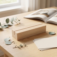 Support de table rectangulaire en bois sculpté pour cartes, cartes postales, photos, et menus – Hêtre – Mariage