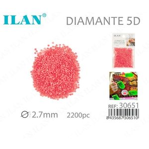 ILAN Diamante 5D 2.7mm Rosa 2200pz per Pittura Diamante - Product Image 1