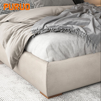 Rangement de luxe pour hôtels californiens Velours moderne Plate-forme complète Simple Double Twin King Queen Size Cadre de lit avec tête de lit de rangement