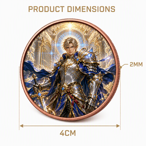 Moneta Commemorativa Personalizzata 1OZ .999 in Rame Puro Cavaliere Celeste Rilievo 3D Fantasy da Collezione - Product Image 5