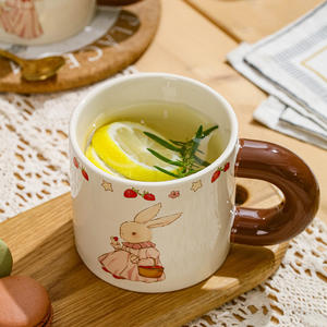 Vintage <b>Ceramic</b> <b>Mug</b> With Rabbit Cartoon Design Single Cup For Coffee Or Breakfast Office Use Cute Gift Present 2024 - Product Image 2