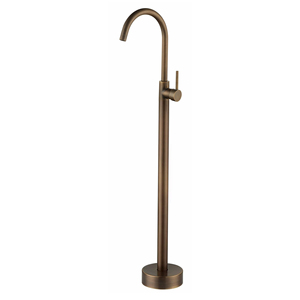 Robinet de baignoire sur pied pour eau froide, cylindrique, vertical latéral, pour colonne de baignoire en bois, avec douchette murale en laiton - Product Image 2