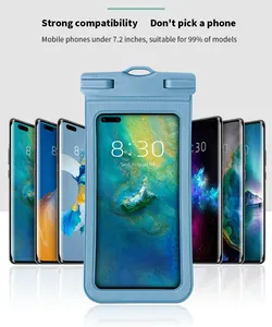 Universele Heldere Waterdichte Mobiele Telefoon Pu Pvc Drijvende Waterdichte Mobiele Telefoon Case Droge Tas Voor Mobiel Met Lanyard