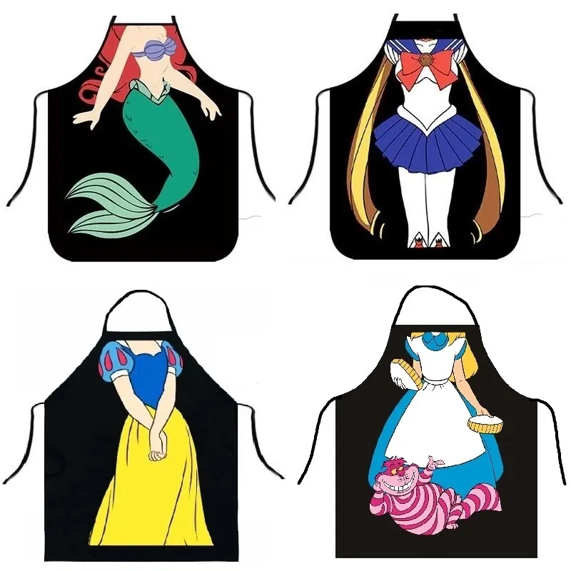Sexy Creative Kitchen Apron Mermaid Maid Women Aprons Dinner Party Cooking Apron Funny Adult Bibs Baking Accessories Halloween