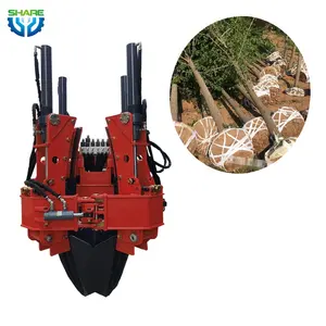 heap excavator 4 blade tree mover for wheel loader tractors tree mover planting hole digger garden digging machine