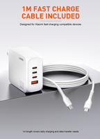Chargeur mural LDNIO Q8-MI Type C GaN 100W, 3 ports USB C et 1 port USB A, adaptateur de charge rapide PD3.0 QC4.0 pour ordinateur portable, tablette, téléphone