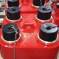 Collecteur d'eau à bride en laiton BS3360, entrée de débordement 4 voies, pour système d'alimentation en eau incendie, raccordement pour les services incendie
