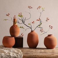 Ensemble de vases en céramique texturée mate RYLAVA, style Wabi-Sabi, faits à la main en terre cuite, pour la décoration de table à la maison