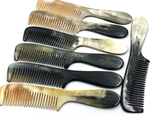 <b>Hot</b> Sale Natural Buffalo Horn Carved Rustic <b>Comb</b> Smooth Polished for Men Women Professional Salon Use - Product Image 6
