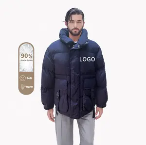 OEM 맞춤형 디자인 겨울 패딩 퀼트 방수 작업복 남성용 버블 다운 퍼 재킷