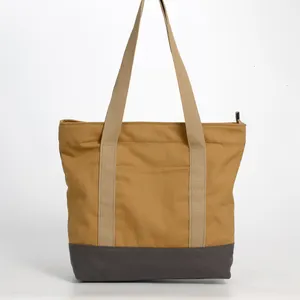 Tas Tote serbaguna tahan lama untuk wanita katun kanvas tas Tote ramah lingkungan