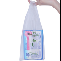 Sac gilet biocompostable personnalisé biodégradable fécule de maïs t-shirt recycler sacs à provisions magasin Restaurant sacs en plastique avec logo