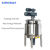 SOPHON 500L/1000L Cuve de mélange et d'agitation en acier inoxydable 304 pour produits chimiques, avec agitateur, fonction homogénéisation, dispersion et chauffage de liquides