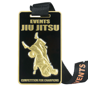 Medallas de Competición de Aleación de Zinc con Esmalte 3D y Logotipo Personalizado, Medallas Rectangulares de Oro, Plata y Bronce para Jiu Jitsu Brasileño - Product Image 1