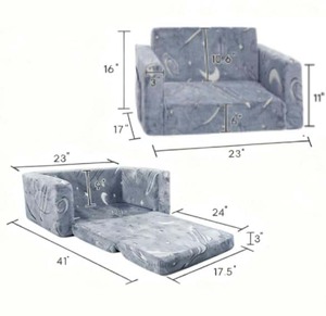 Sofá Infantil Convertible 2 en 1, Moderno y Suave, que Brilla en la Oscuridad, para Sala de Estar, Dormitorio o Apartamento, en Oferta - Product Image 4