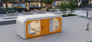 Maison conteneur préfabriquée de 40 et 20 pieds, bureau modulaire en kit, mini-pod de jardin pour <span class=keywords><strong>boutique</strong></span> ou bureau extérieur type cabane Apple - Product Image 4