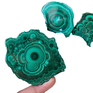 Spécimen minéral vert brut de petite taille 30-600g Pierre à énergie polie de poche Pierre de palmier naturelle Tranches de malachite - Product Image 2
