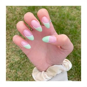 Đầy Màu sắc uốn khúc sông loạt hạnh nhân giả móng tay bán buôn tùy chỉnh Báo Chí trên móng tay nhân tạo móng tay và ứng dụng Kit - Product Image 3
