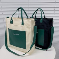 Nouveau design en gros grands sacs à bandoulière shopping livre d'étudiant cartable fille sac à dos doublure épaisse sac fourre-tout en toile