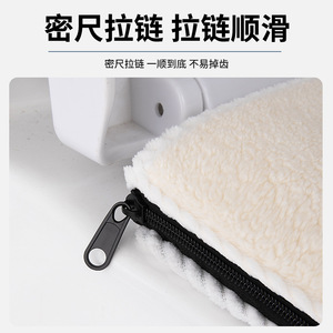 Housse de siège de toilette à motif chat à carreaux, épaisse et lavable pour l'automne et l'hiver - Product Image 5