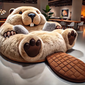 Ghế sofa giường hình sóc khổng lồ đa năng, có thể biến đổi thành ghế dài, chất liệu nhung mềm mại, đồ nội thất phòng khách thoải mái - Product Image 3