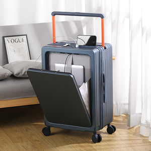 Cao cấp công suất lớn ABS + PC 20/24 inch hành lý Spinner mạnh mẽ dày xách tay hiện đại unisex phía trước mở vali phổ - Product Image 3