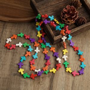 Cadılar bayramı renkli kafatası kolye moda Bohemian 118-120cm renkli turkuaz kafatası çapraz düğümlü 2 Wrap uzun kolye - Product Image 4