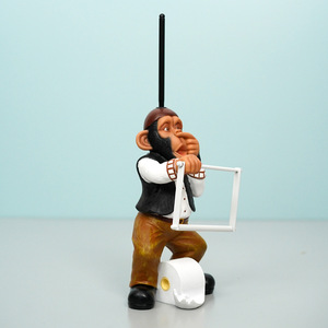 Porte-mouchoirs créatif en forme de singe, design de dessin animé, figurine décorative autoportante pour la maison - Product Image 1